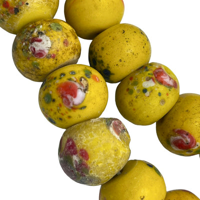 Antique Bohemian Yellow Glass Beads, Antique Trade Beads - Rita Okrent Collection (AT0813)