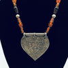 Caramel and Silver Beaded Necklace, Rita's Original Design - Rita Okrent Collection (NE139)