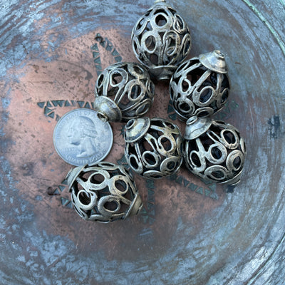 Large Berber Silver Filigree Focal Beads - Rita Okrent Collection (NP031n)
