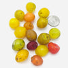 Mixed Orange, Red and Yellow Bohemian Glass Pigeon Egg Beads, Damaged, African Trade - Rita Okrent Collection (AT0281m)