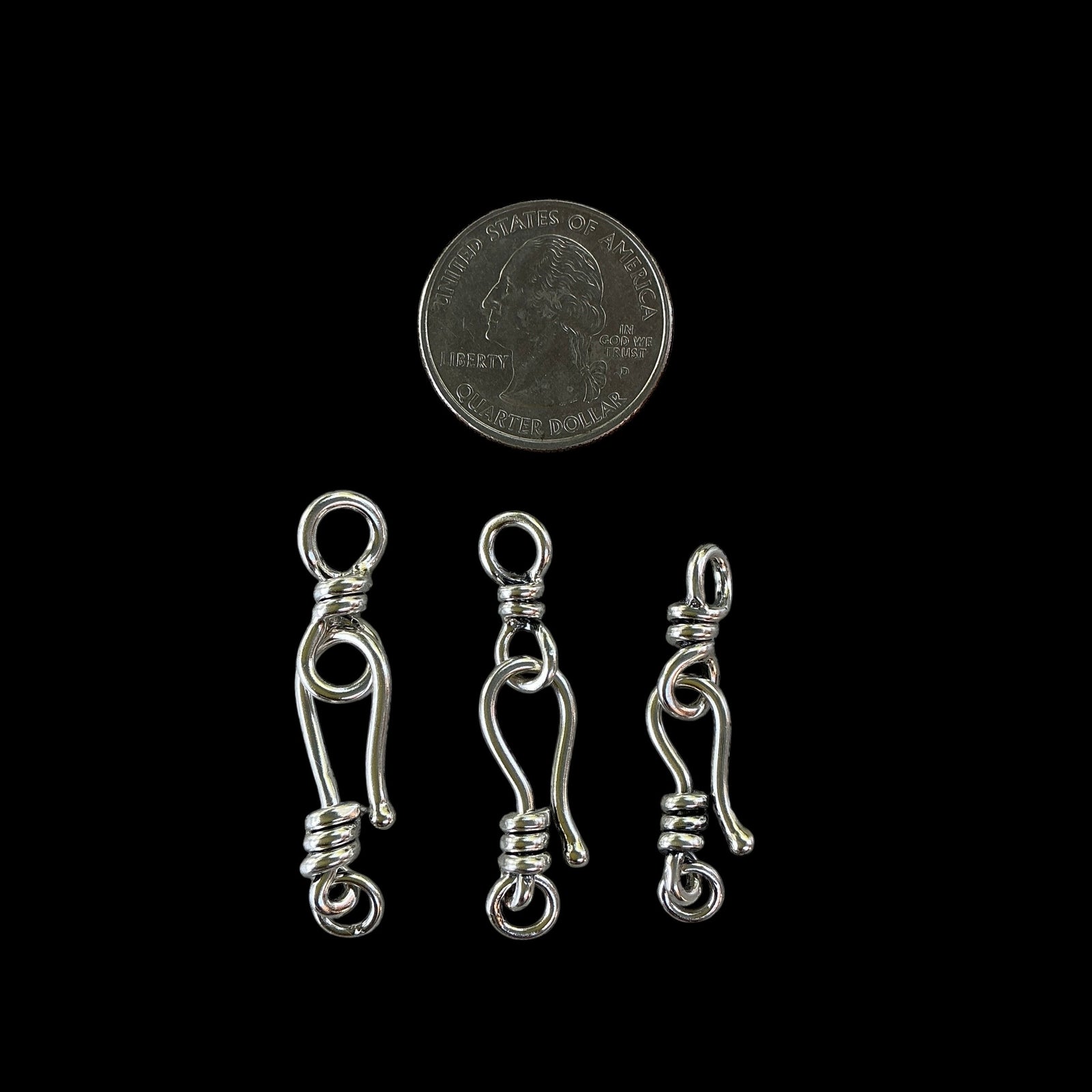 Rita Okrent's Hook-and-Double Eye Clasps in Sterling Silver and Gold-Over-Sterling in Various Sizes