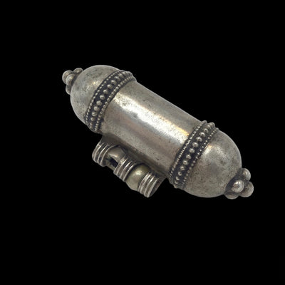 Bedouin Silver Hirz Prayer Amulet, with Decorated Ends and Top Bails - Rita Okrent Collection (P730)