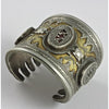 Kazakh Silver and Brass Decorated Bracelet, Antique 