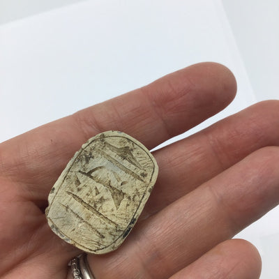 Large Egyptian Stone Scarab Amulet, with Hole for Stringing - Rita Okrent Collection(AN157a)
