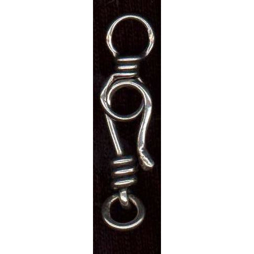 Medium 22mm Sterling Silver Hook-and-Eye Clasp, Handmade, Rita's Design,  Dozen - CLASPS002