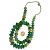 Antique Bohemian Molded Glass Vaseline Beads from the African Trade, in Yellow and Green - Rita Okrent Collection (AT1124)