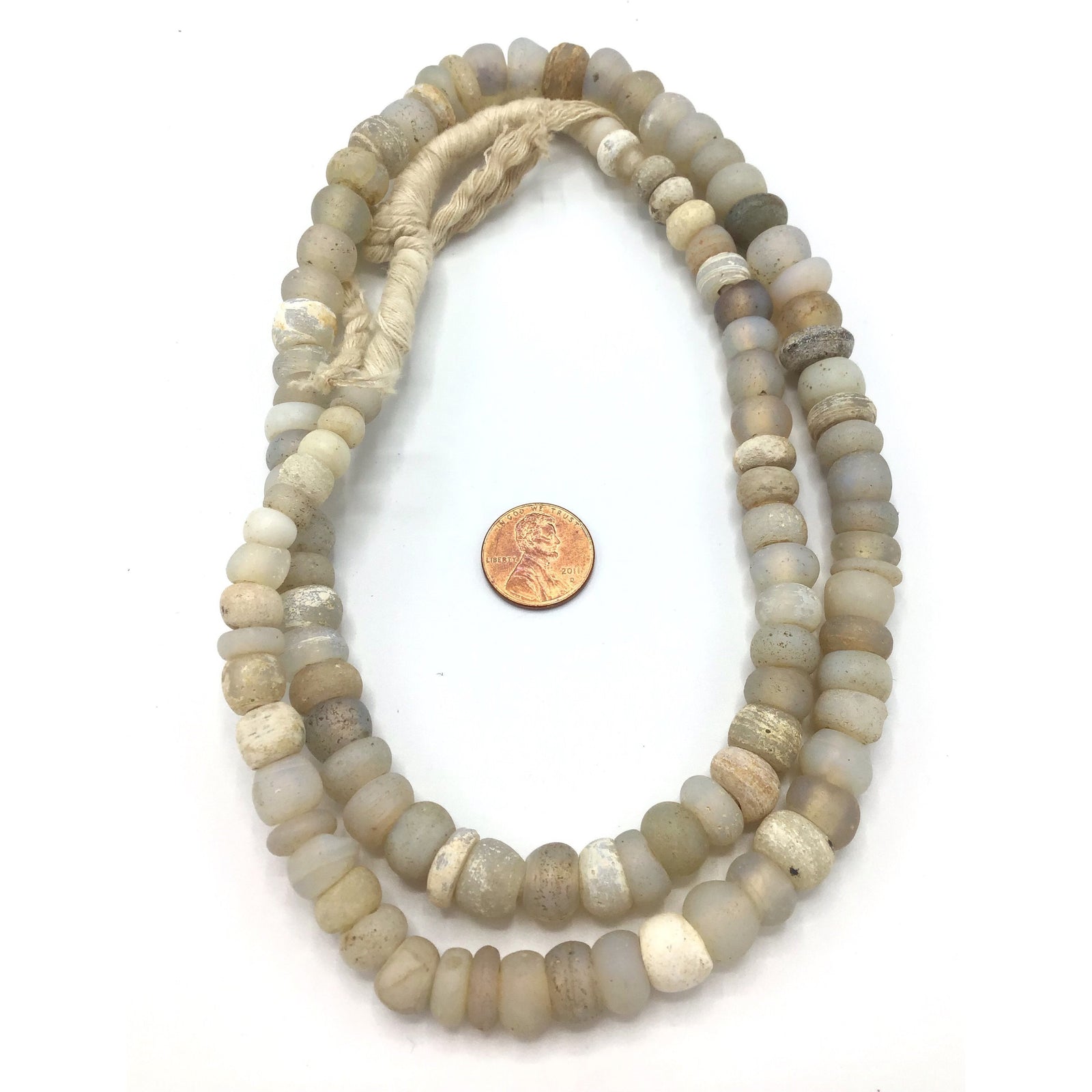 28” Strand of Iridescent Antique Dutch Moon Beads - Rita Okrent Collection (ANT447)