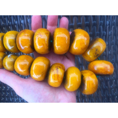 Graduated Berber Faux Amber Resin Beads in 19 inch Strands, Morocco - Rita Okrent Collection (NP038)