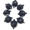 Black and White Matched Glass Art Beads, with Raised Eyes - Rita Okrent Collection (C326b)