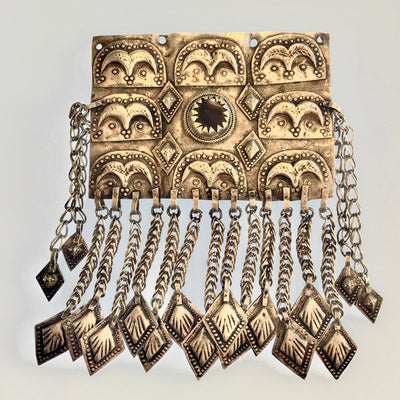 Central Asian Turkmen Yomud Focal Pendant with Dangles - Rita Okrent Collection (P806)