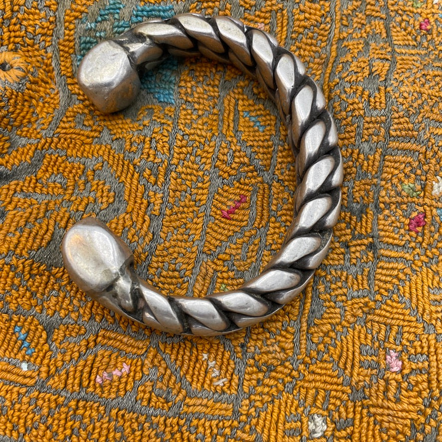 Bedouin Silver Twisted Tribal Bracelet, Upper Egypt - Rita Okrent Collection (BR043)