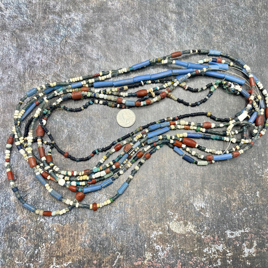 Very Long Strand of Ancient Mixed Beads from West Africa - Rita Okrent Collection (AT1891)