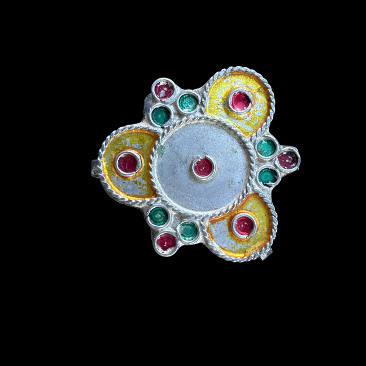 Bright Fun Painted Soussi Pendant from Morocco - Rita Okrent Collection (P839)