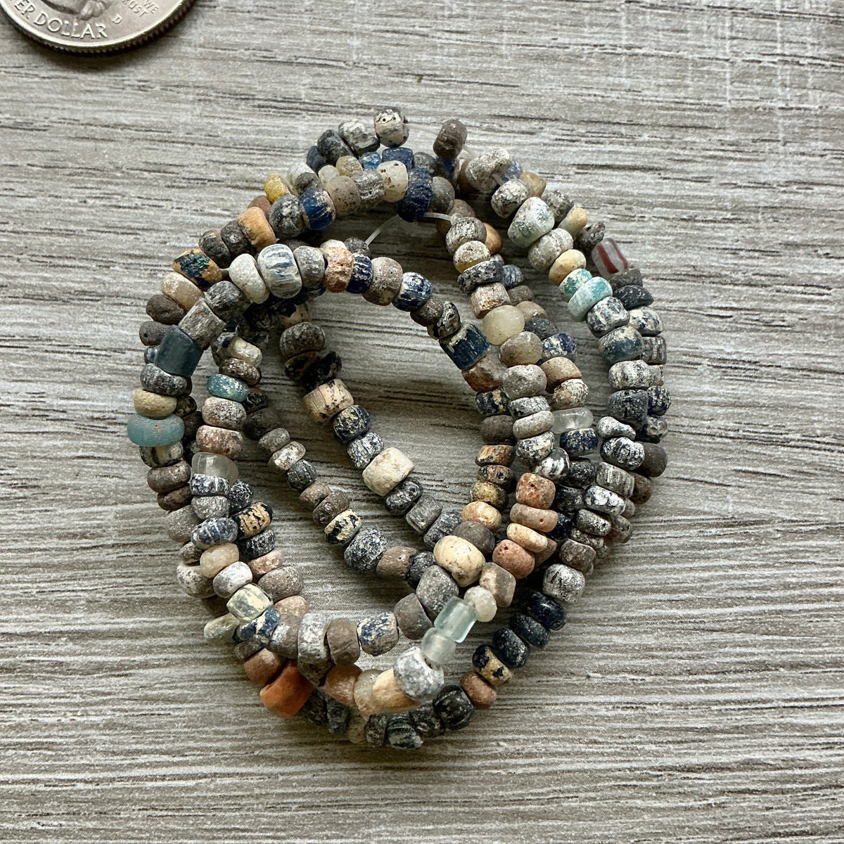 Grab Bag Strands of Small Mixed Brightly Hued Ancient Nila Beads, Mali - Rita Okrent Collection (AT0698)