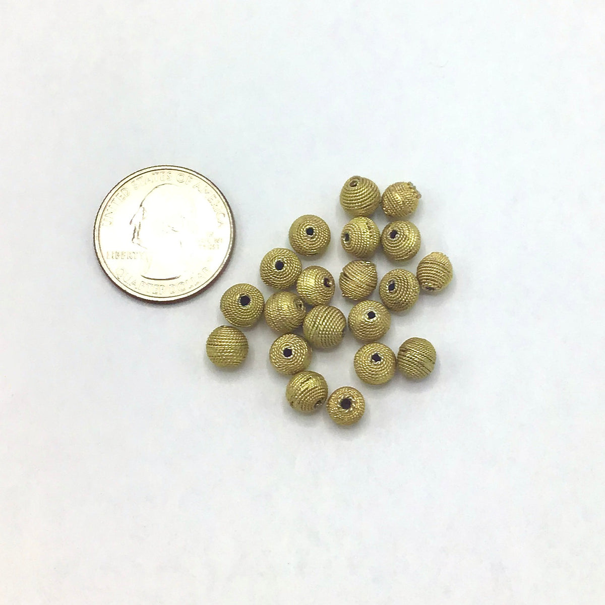 Matched Group of Gold Washed Coil Decorated Beads from Mauritania - Rita Okrent Collection (ANT636)