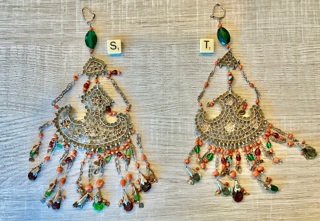 Selection of Exquisite Uzbeki Bridal Temporal Ornaments - Rita Okrent Collection (C928)