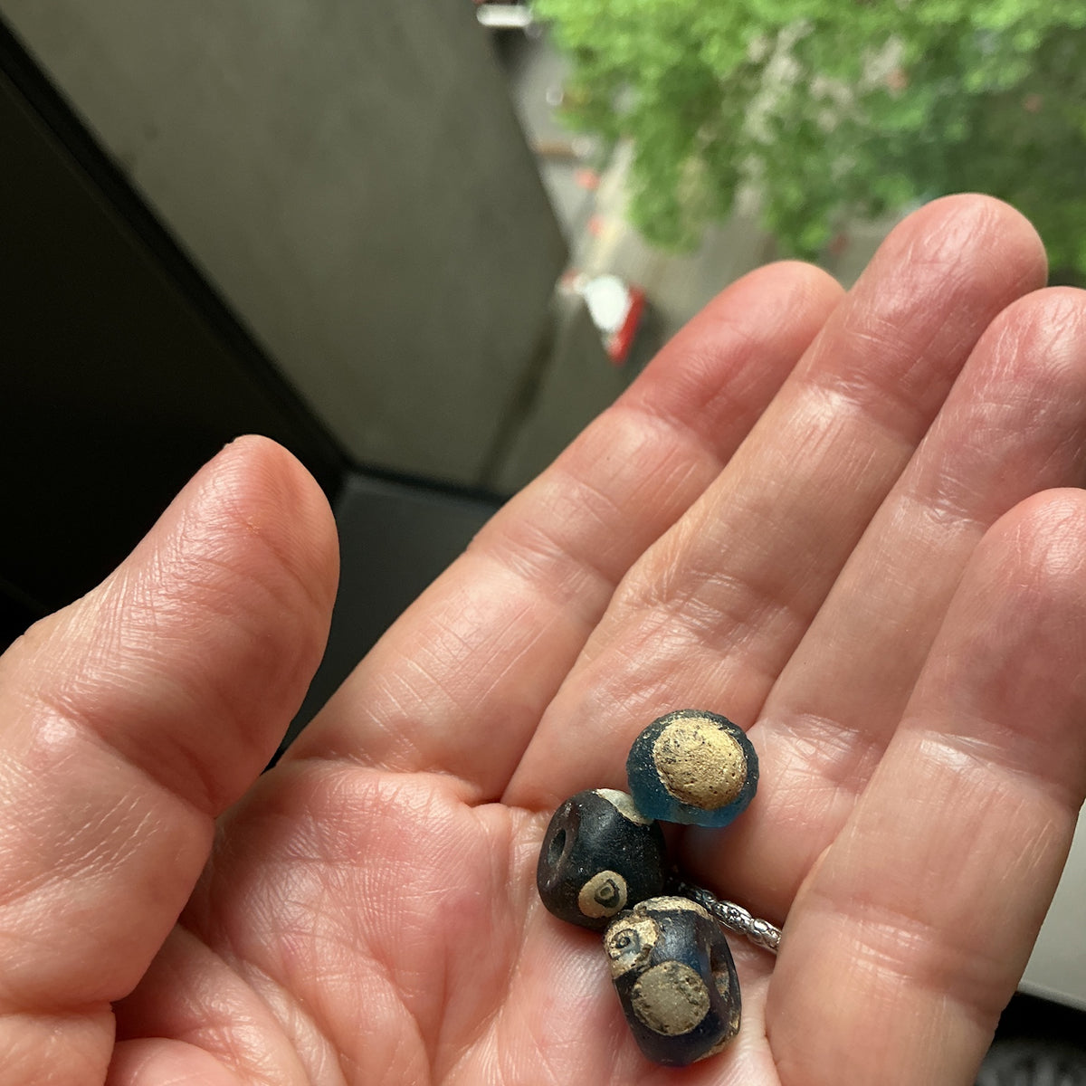 Selection of 3 Small Rare Style Ancient Glass Eye Beads - Rita Okrent Collection (AG336)