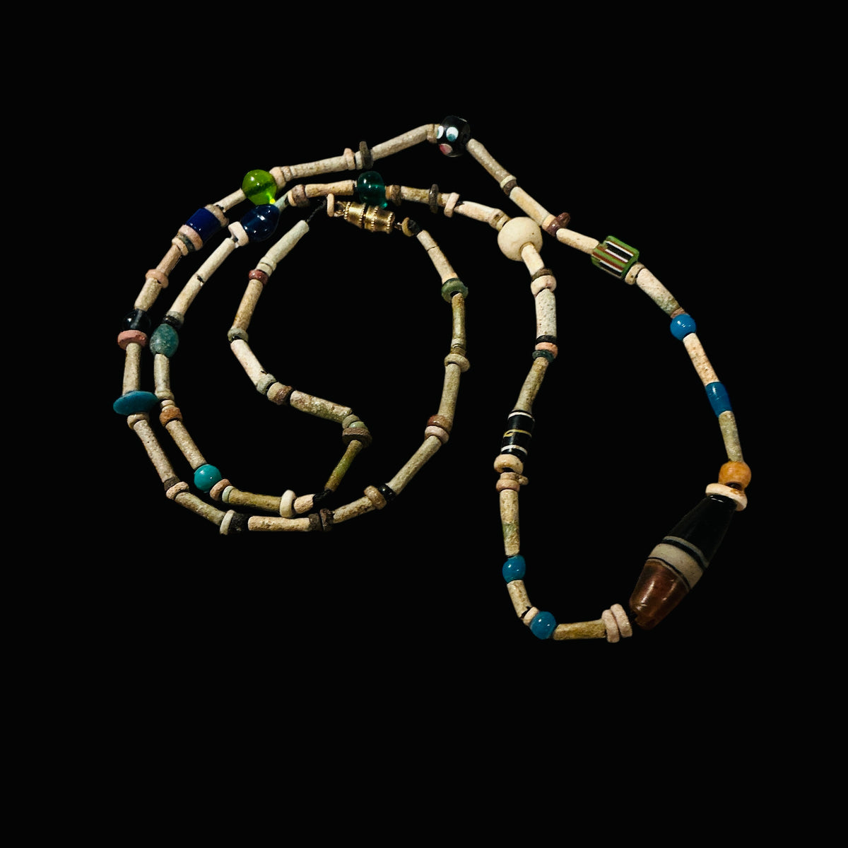 Ancient Egyptian Faience, Glass and Stone Bead Necklace by Rita - Rita Okrent Collection (NE459)