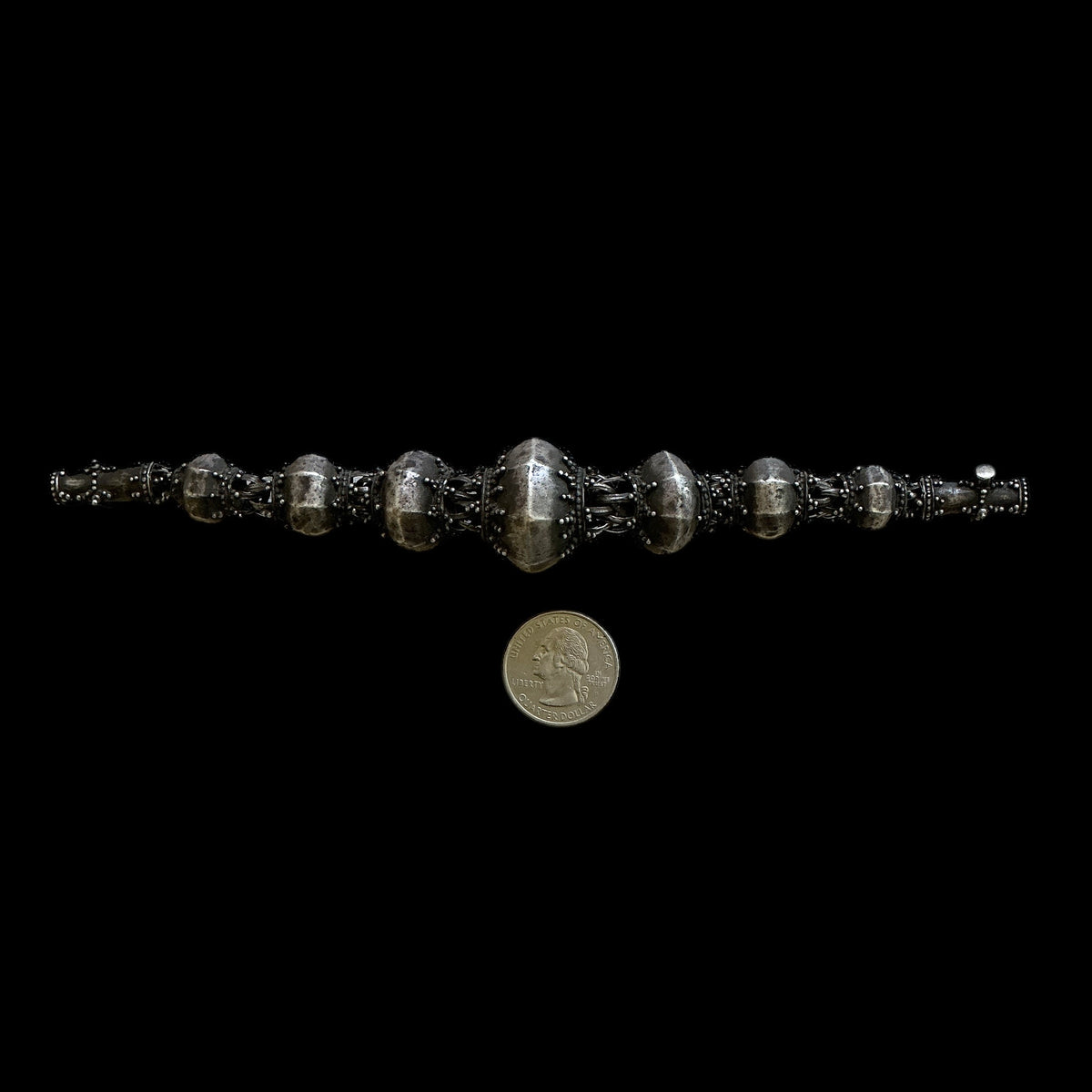 Silver Beaded Necklace Element from Ceylon - Sri Lanka - Rita Okrent Collection (C979)