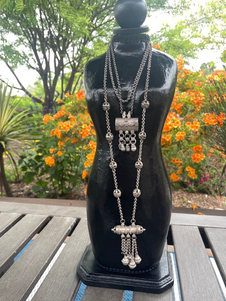 Choice of Two Silver Chain Necklaces with Prayer Box Amulets - Rita Okrent Collection (N631)