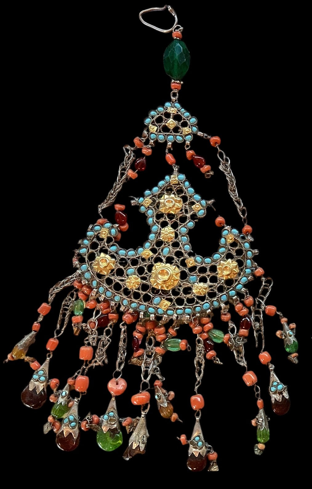 Selection of Exquisite Uzbeki Bridal Temporal Ornaments - Rita Okrent Collection (C928)