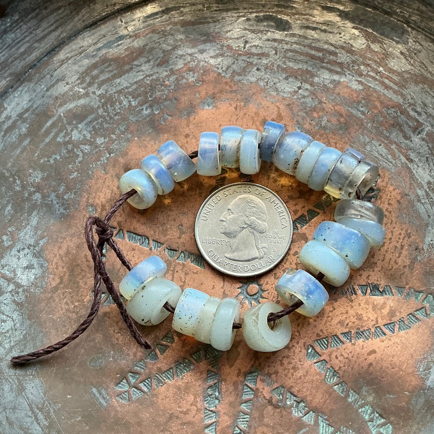 Short Strand of Antique European Opalescent Glass  Beads - Rita Okrent Collection (AT1931)