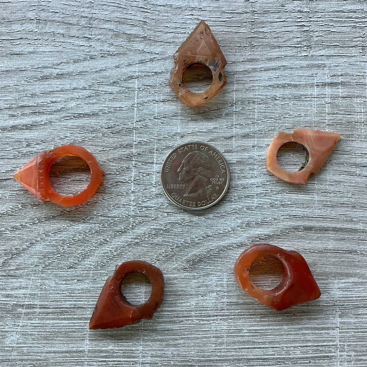 Group of 5 Antique Carnelian Small Tuareg Tanfouk Talhakimt Hair Ornaments - Rita Okrent Collection (P675e)