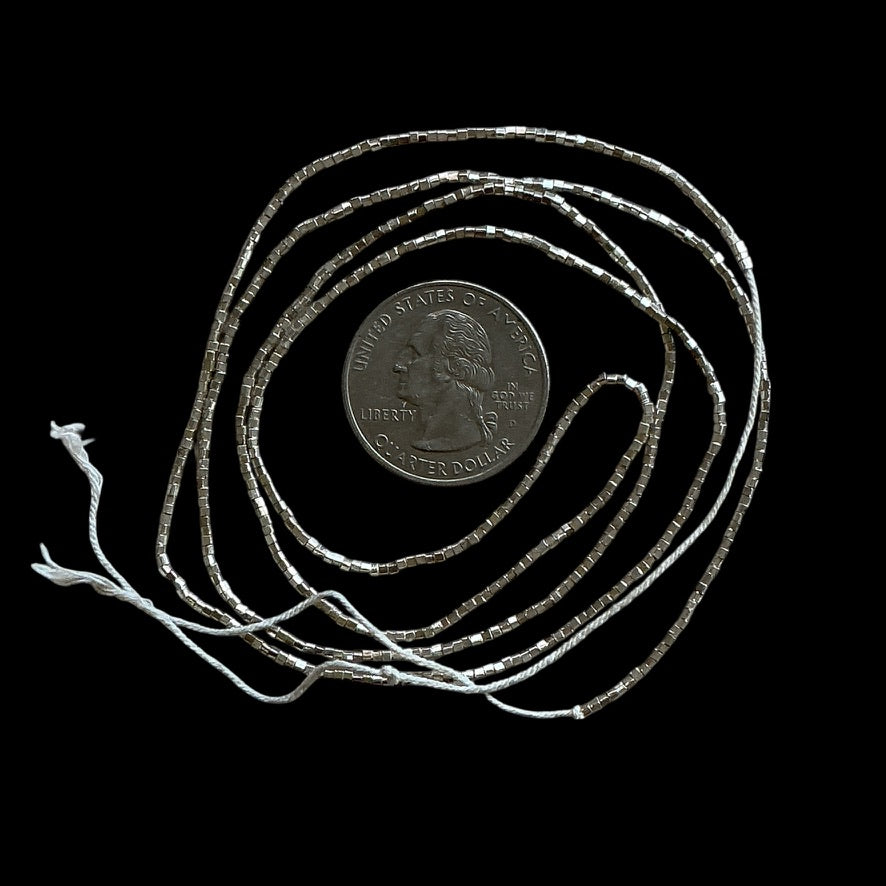 Long Strands of Tiny Square Sterling Silver Beads from the Thai Karen Hill Tribe - Rita Okrent Collection (NP108)