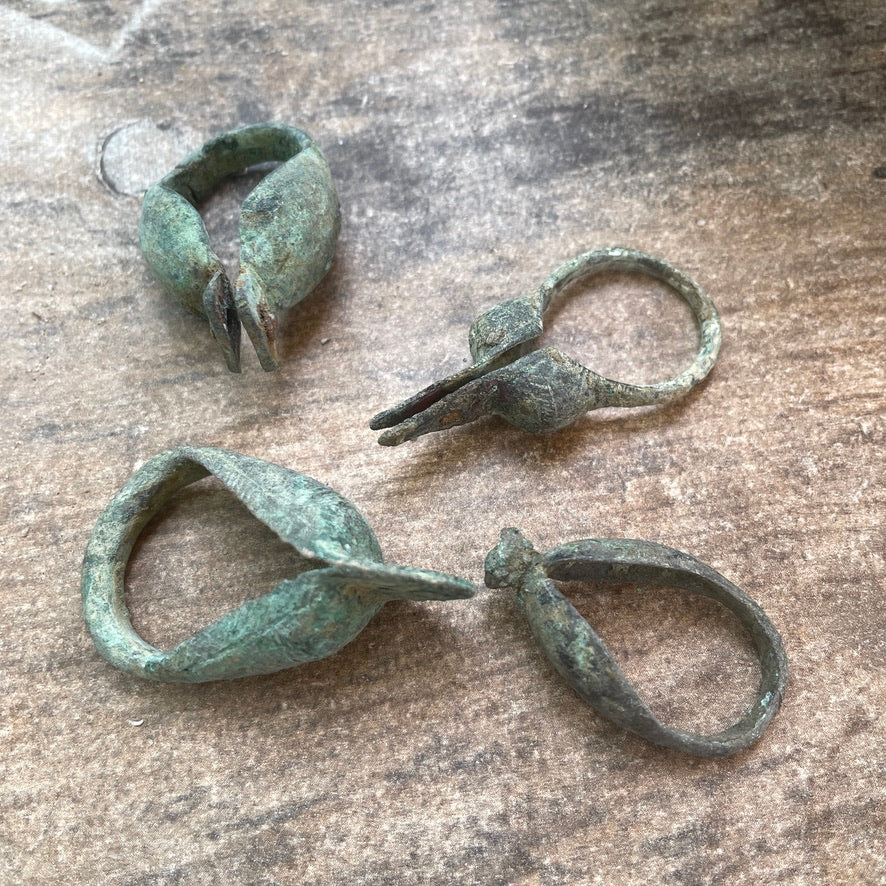 Group of Antique Niger River Delta Vert-de-Gris Bronze Rings, Mali - Rita Okrent Collection (P602c)