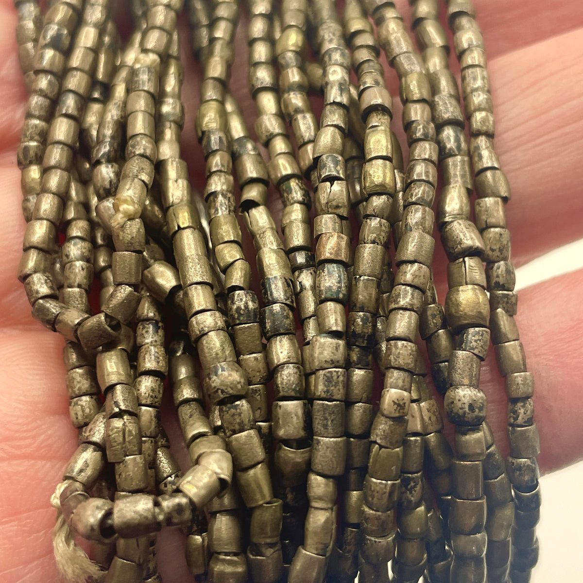 Very Long Strand of Small Brass Bronze Spacer Beads from the African Trade - Rita Okrent Collection (ANT659)