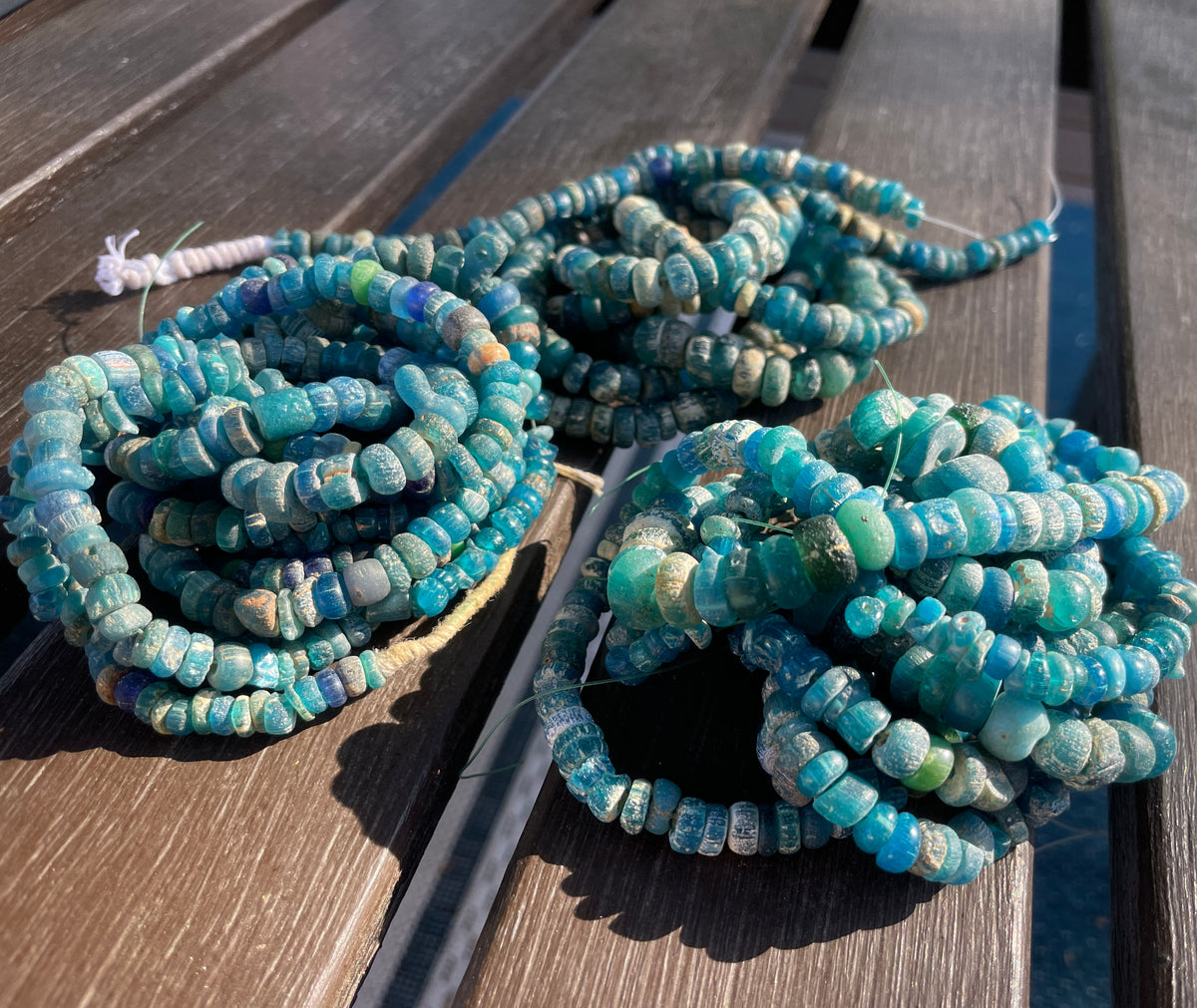 Favorite Very Blue Glass Medium Sized Nila Beads from the West African Trade - Rita Okrent Collection (AT0422j)