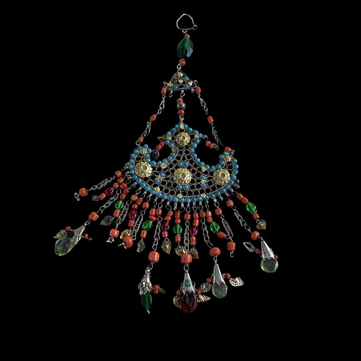 Selection of Exquisite Uzbeki Bridal Temporal Ornaments - Rita Okrent Collection (C928)