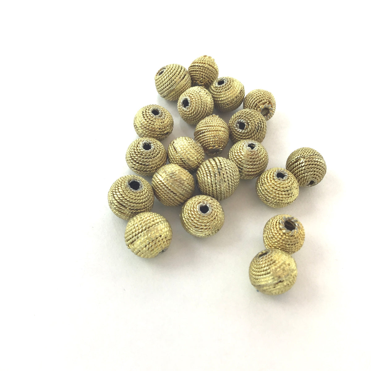 Matched Group of Gold Washed Coil Decorated Beads from Mauritania - Rita Okrent Collection (ANT636)