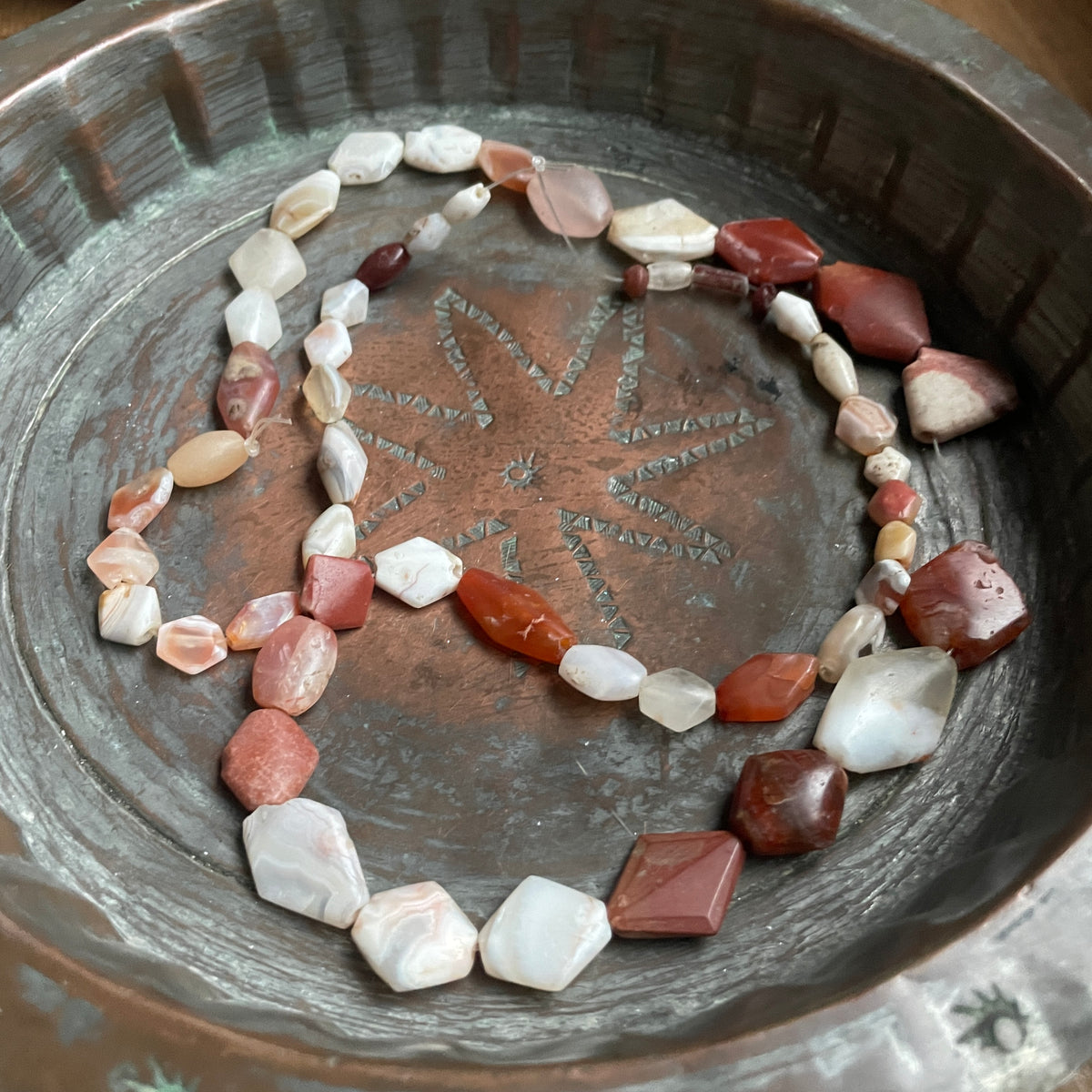 Antique Flat Tabular Diamond-Shaped Agate Carnelian Beads from Mali - Rita Okrent Collection (S404b)