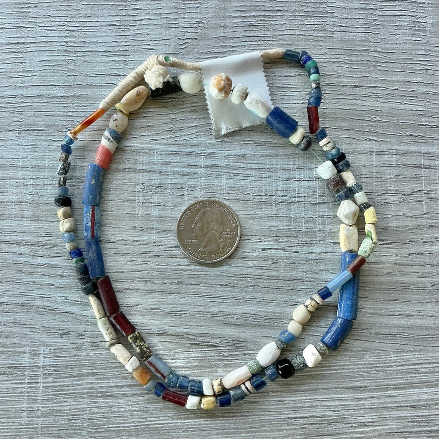 Grab Bag Strands of Mixed Brightly Hued Ancient Nila Beads, Mali - Rita Okrent Collection (AT0698)