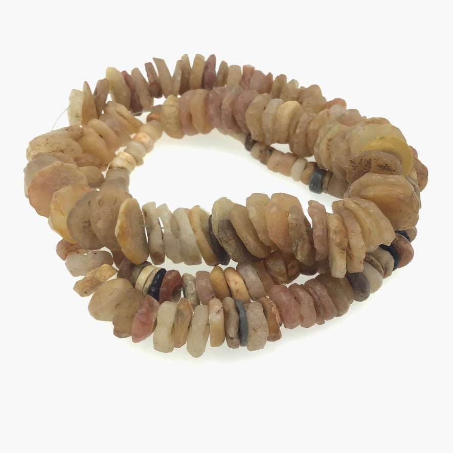 27 inch Strand of Very Old Heishi Shaped Agate and Mixed Stone Beads - Rita Okrent Collection (S765)