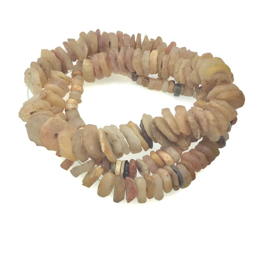 27 inch Strand of Very Old Heishi Shaped Agate and Mixed Stone Beads - Rita Okrent Collection (S765)