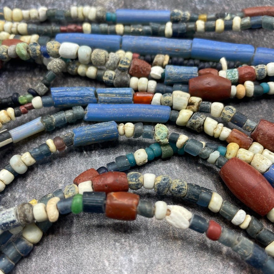 Very Long Strand of Ancient Mixed Beads from West Africa - Rita Okrent Collection (AT1891)