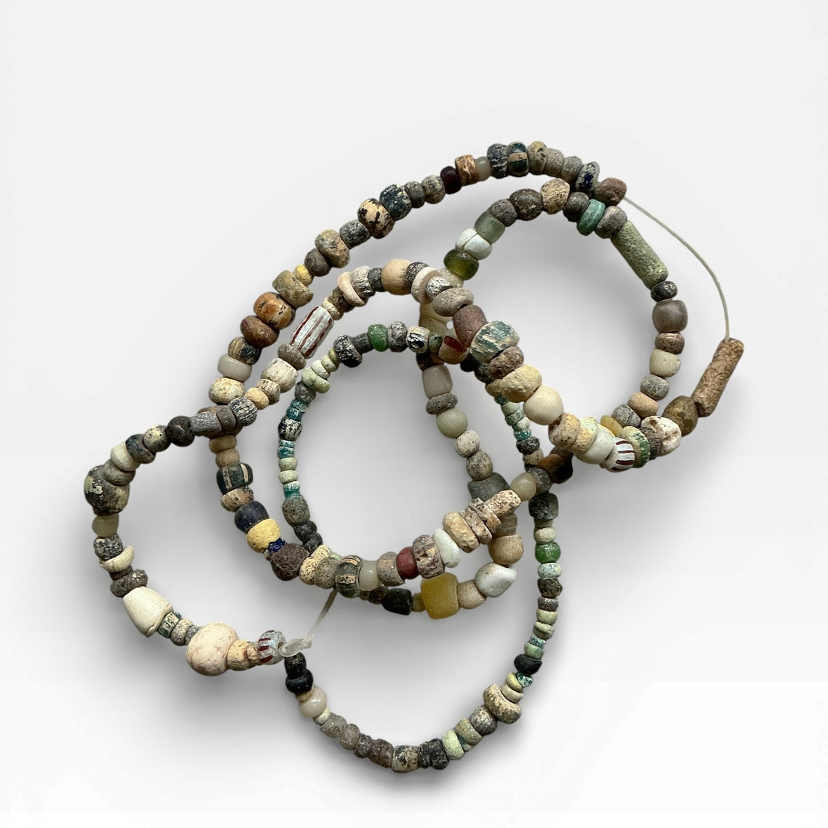 Grab Bag Strands of Small Mixed Brightly Hued Ancient Nila Beads, Mali - Rita Okrent Collection (AT0698)