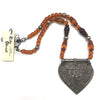 Caramel and Silver Beaded Necklace, Rita's Original Design - Rita Okrent Collection (NE139)