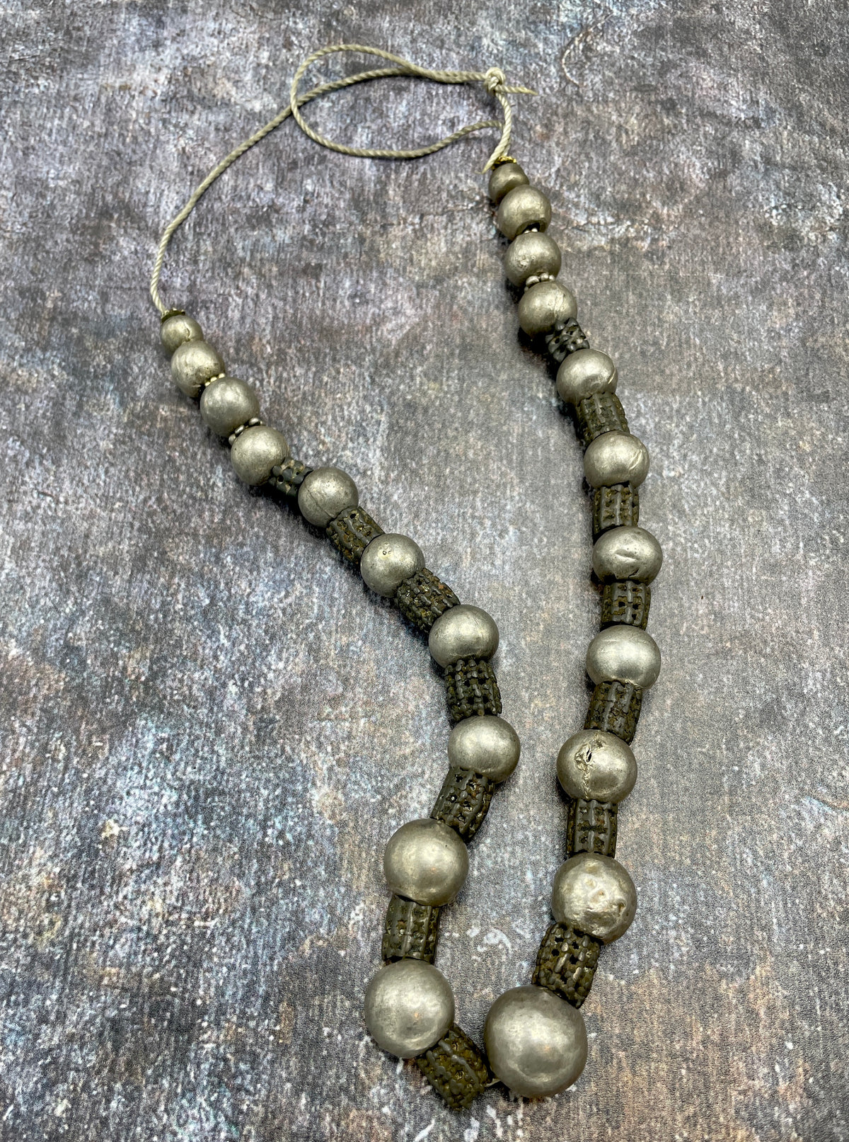 Antique Granulated Silver and Hollow Silver Beads Strands, from Yemen - Rita Okrent Collection (ANT549all)