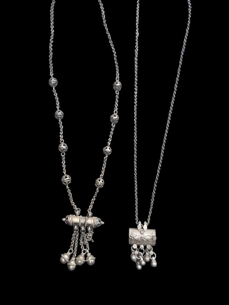 Choice of Two Silver Chain Necklaces with Prayer Box Amulets - Rita Okrent Collection (N631)