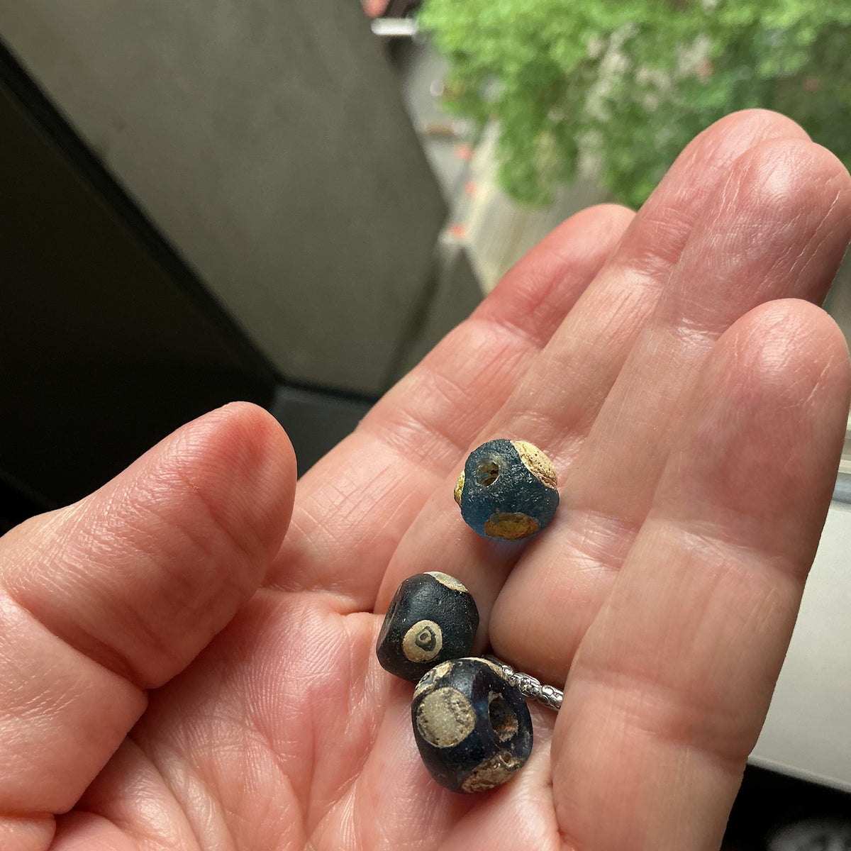 Selection of 3 Small Rare Style Ancient Glass Eye Beads - Rita Okrent Collection (AG336)