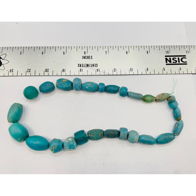 Gorgeous Medieval Islamic Glass Beads, Teal, Mixed Shapes - Rita Okrent Collection (AG405)