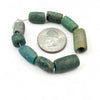 Strand of 9 Mixed Ancient Amazonite Tube Beads from Mauritania - Rita Okrent Collection (S556)