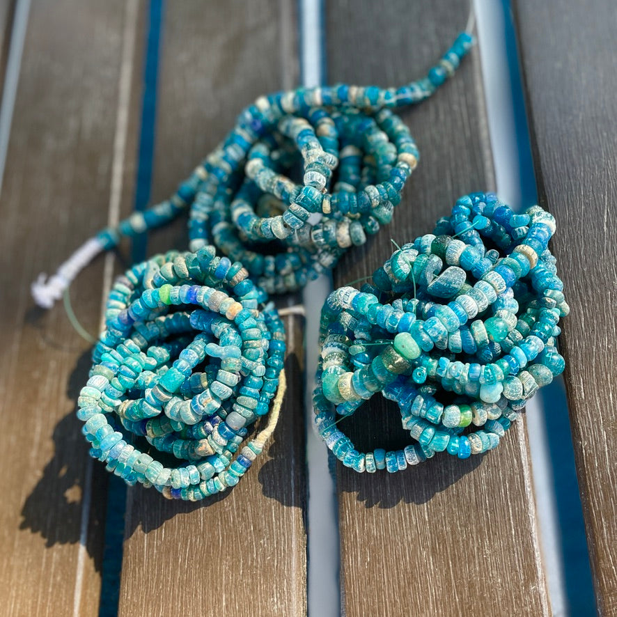 Favorite Very Blue Glass Medium Sized Nila Beads from the West African Trade - Rita Okrent Collection (AT0422j)