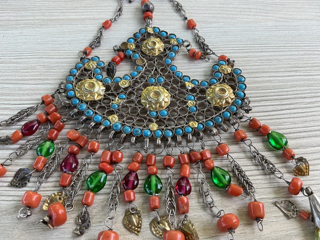 Selection of Exquisite Uzbeki Bridal Temporal Ornaments - Rita Okrent Collection (C928)