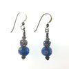 Ancient Glass Eye Bead Earrings with Silver Beads from Mauritania - Rita Okrent Collection (E651)