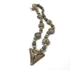 Necklace of Mauritanian Gold Washed and Silver Beads with Triangular Pendant - Rita Okrent Collection (NE484)