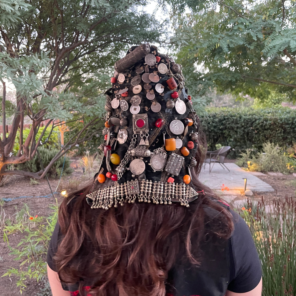 An Extraordinary, Richly Adorned Yemeni Woman’s Bonnet - Rita Okrent Collection (C910)